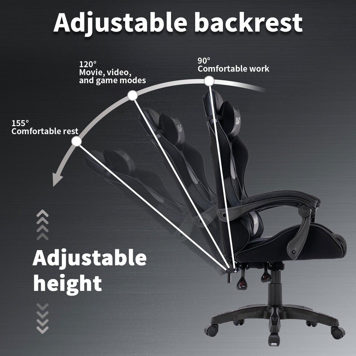 Gamingstoel – Gamestoel – Gaming Chair – Game Stoel – Bureaustoel – Ergonomisch Ontwerp – Verstelbare Hoogte & Kantelfunctie – Rood/Zwart