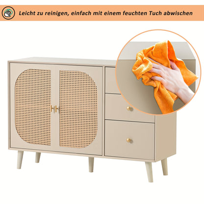Sideboard – Dressoir – Opbergkast – Ladekast – TV-meubel – Khaki – Ruime Opbergruimte – Stevige Constructie