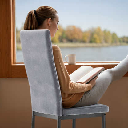 Eetkamerstoelen – Stoelen – Kuipstoelen – Dining Chairs – Meubels – Set Van 6 – Luxe Velvet Bekleding – Stevige Massieve Rugleuning