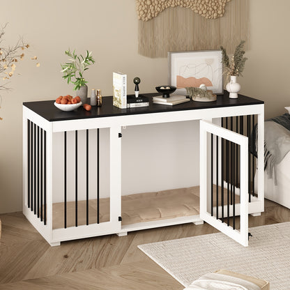Hondenbench – Hondenkooi – Bench – Hondenhuisje – Hondenbox – Medium – Fiberboard – Multifunctioneel Meubel – Met Deur