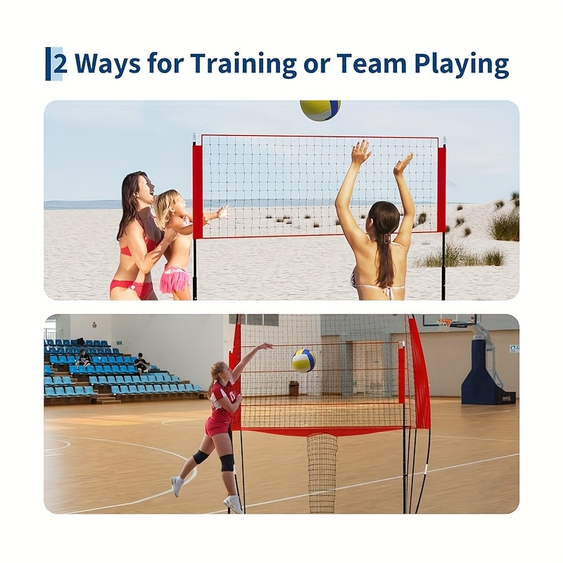 Volleyball Net 243 X 45 X 335Cm, Height Adjustable, Portable And Durable, with Carrying Bag, Quick Assembly for Indoor And Outdoor Training, Volleyball Net with Rack, Portable Volleyball Net, Volleyball Training Equipment, Vo