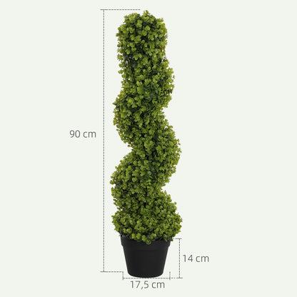 Kunstplant – Kunstbloemen – Nepplant – Kamerplant – Decoratieplant – 2 stuks in pot – 90 cm hoog – Onderhoudsvrij kunststof