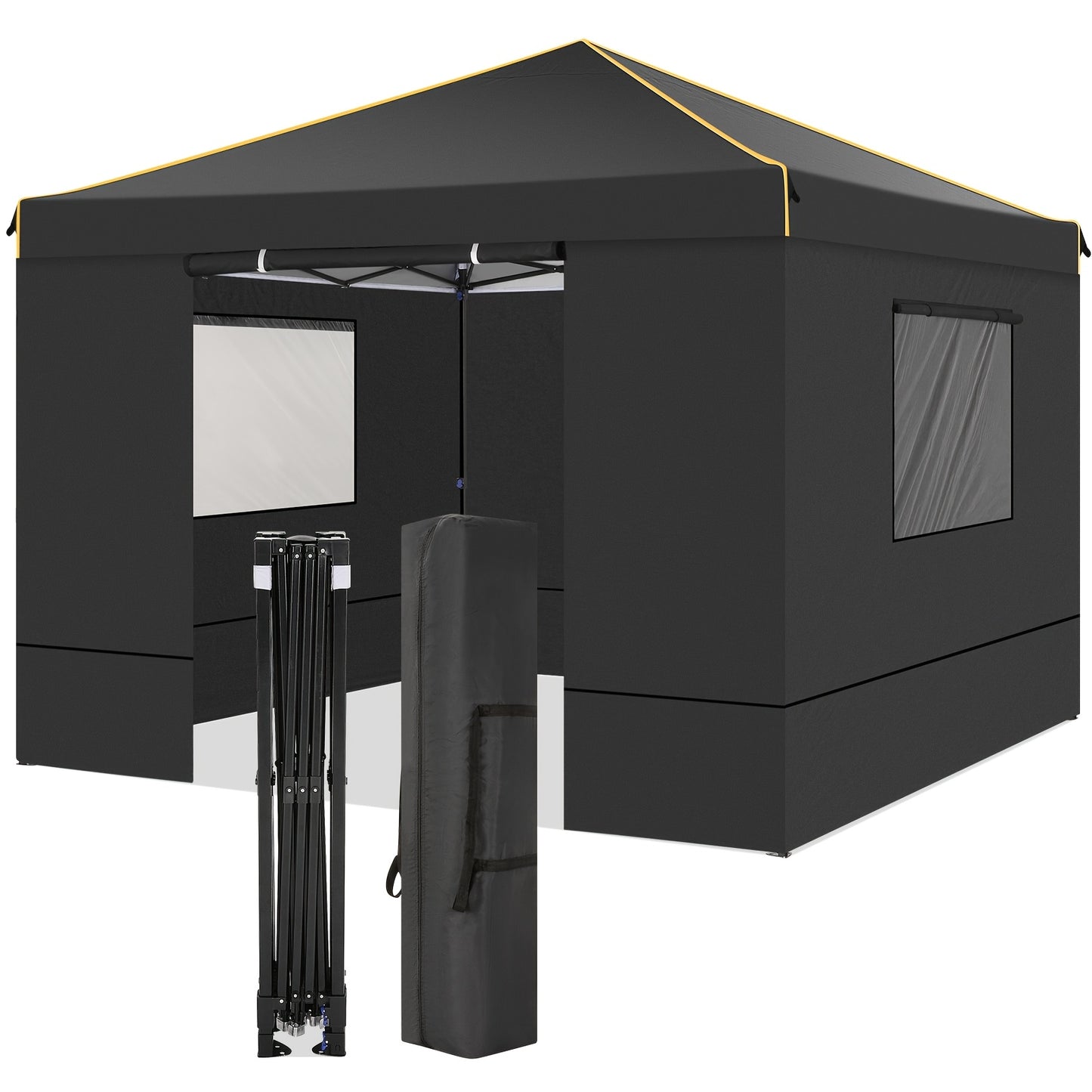 Pop-Up Tent – Vouwtent – Zonnescherm – Pavilion – Partytent – 3,05×3,05 Meter – 4 Zijpanelen – Draagtas – Water- en UV-bestendig – Makkelijk Op Te Zetten – Blauw