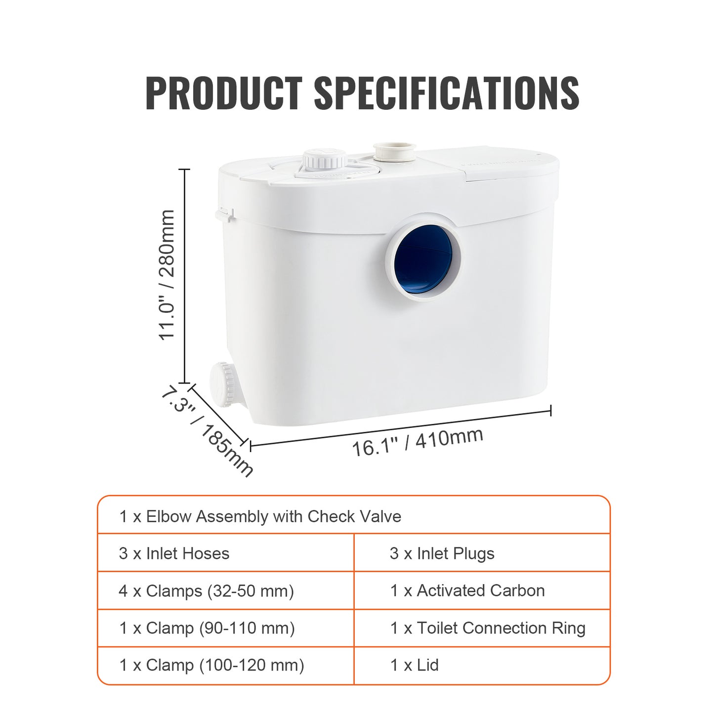 Afvalwaterpomp – Sewage Pomp – Toiletpomp – Dompelpomp – Schredderpomp – 700W Koperen Motor – 3 Inlaten Met Terugslagklep