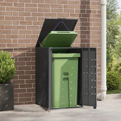 Afvalbak – Prullenbak – Afvalcontainer – Vuilnisbak – Afvalemmer – Stalen Constructie – 1 Ton Capaciteit – Antraciet – 69x79x117 cm