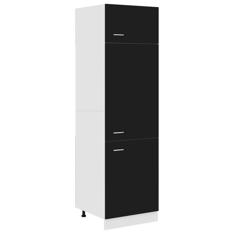 Houten Kast – Opbergkast – Keukenkast – Badkamerkast – Bergkast – Zwart Gelakt Hout – 60x57x207 cm – Stevig Massief Hout