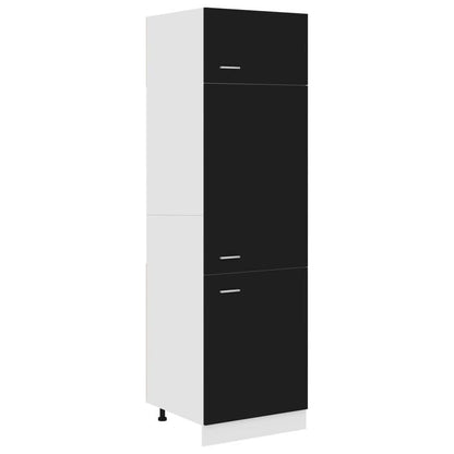Houten Kast – Opbergkast – Keukenkast – Badkamerkast – Bergkast – Zwart Gelakt Hout – 60x57x207 cm – Stevig Massief Hout