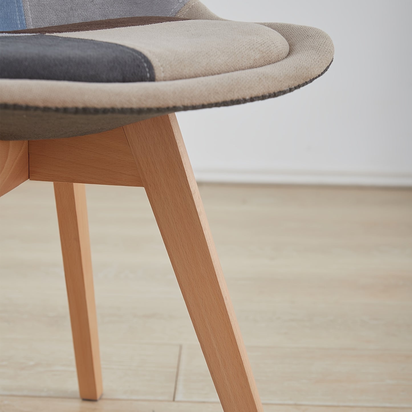 Eetkamerstoel – Keukenstoel – Stoel – Kuipstoel – Bureaustoel – Patchwork Bekleding – Beukenhouten Poten – Ergonomisch Design – Geschikt Tot 100 kg