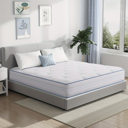 Hybride Matras – Memory Foam Matras – Pocketvering Matras – Koudschuim Matras – 7-Zones Matras – 22 cm Dikte – Koelend Gel & Europese Pillowtop