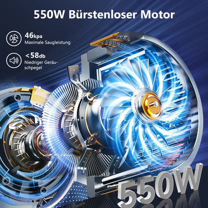 Draadloze Stofzuiger – Snoerloze Stofzuiger – Handstofzuiger – Steelstofzuiger – Huisdier Stofzuiger – 70 Minuten Batterijduur – 4x HEPA Filter