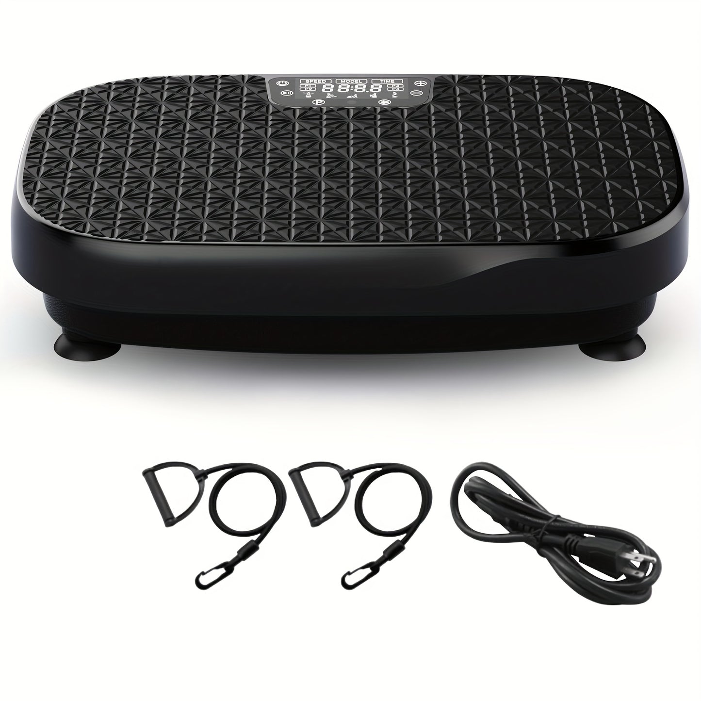 Trilplaat – Vibratieplaat – Powerplate – Vibratietrainer – Fitnessapparaat – Volledige Lichaamstraining – Inclusief Weerstandsbanden – Compact en Stabiel Platform – 220-240V Aansluiting – Zwart