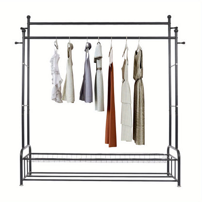 Kledingrek – Kledingstandaard – Garderoberek – Kapstok – Opbergrek – Metaal – Verstelbaar – Met Wieltjes En Remmen – 150x45x170 cm