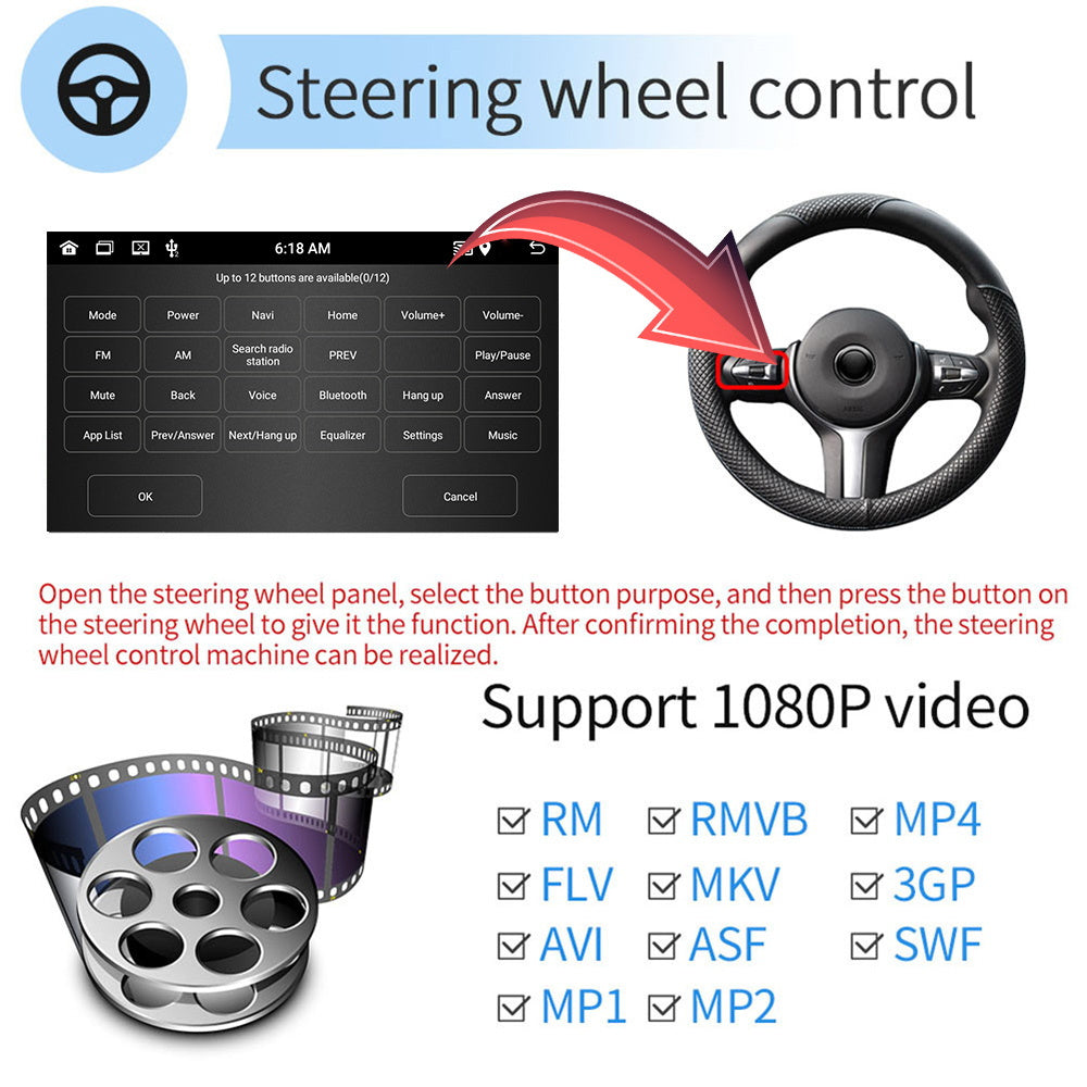 Autoradio – 2 Din Car Stereo – Android Auto Radio – Multimedia Speler – 2DIN Radio – 9 Inch HD 1080P Scherm – Android 13 Systeem – Ingebouwde Achteruitrijcamera & WiFi