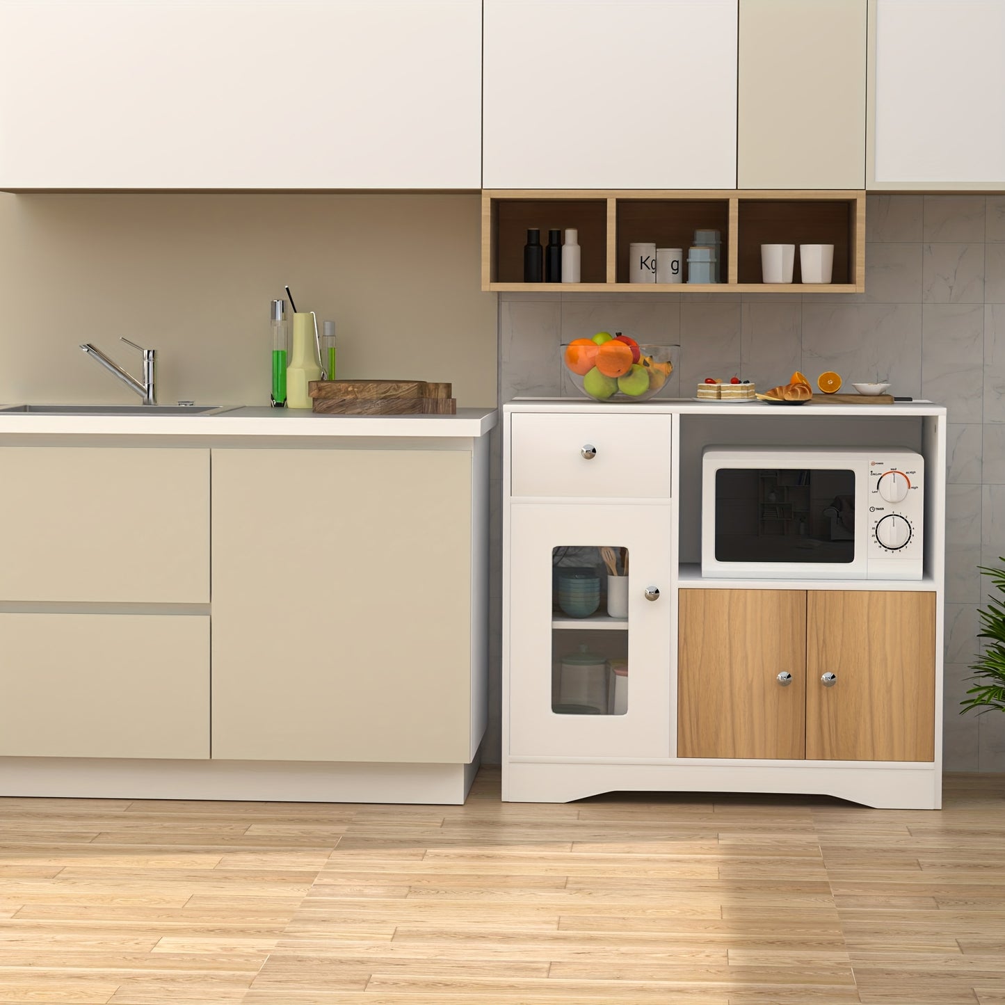 Scandinavische Houten Opbergkast – Opberger – Dressoir – Kast – Organizer – 83x40x80 cm – Multifunctioneel Vrijstaand Modern Design