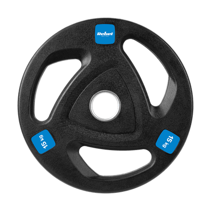 halterplaat – halterschijf – gewichtenschijf – fitnessgewicht – olympische halterschijf – 2x15 kg gietijzer – rubberen coating