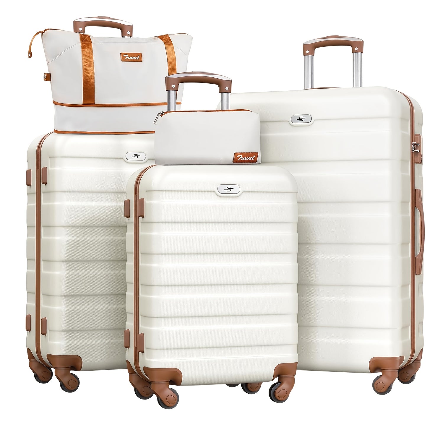 Koffer – Reiskoffer – Trolley – Kofferset – Reisbagage – Hardcase – TSA Slot – 4-Wiel Spinnerwielen – 5-Delige Set 20/24/28 Inch – ABS+PC Duurzaam Materiaal