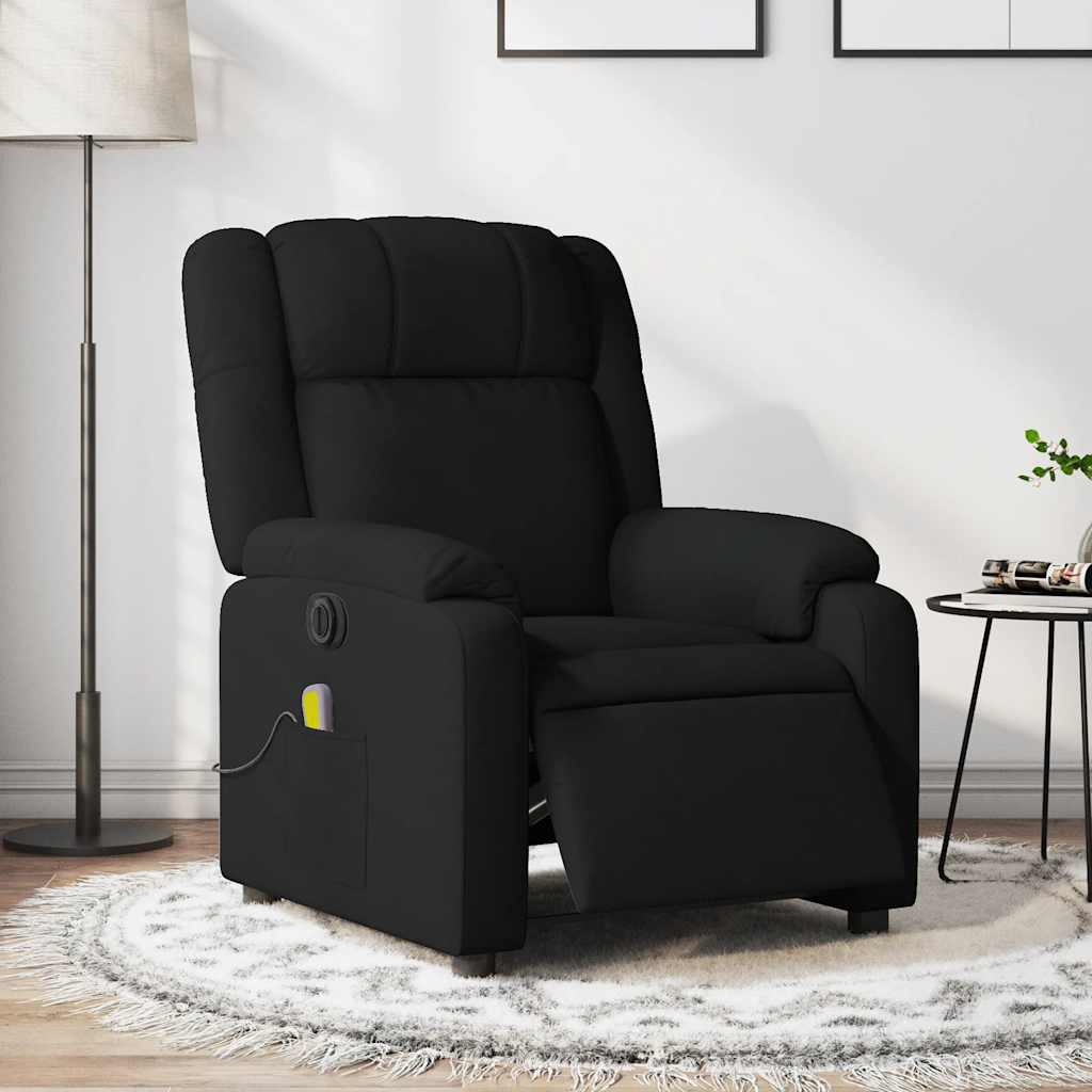Elektrische Relaxfauteuil – Relaxstoel – Elektrische Loungefauteuil – Massage Fauteuil – Verstelbare Zetel – Zwart – 6 Massagepunten – Elektrische Verstelling Tot 135 Graden