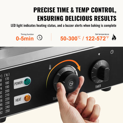 Donutmaker – Donutmachine – Mini Donut Maker – Donut Bakvorm – Wafelmaker – 12 Donuts Tegelijk – 1550W Roestvrij Staal Met Dubbelzijdige Verwarming