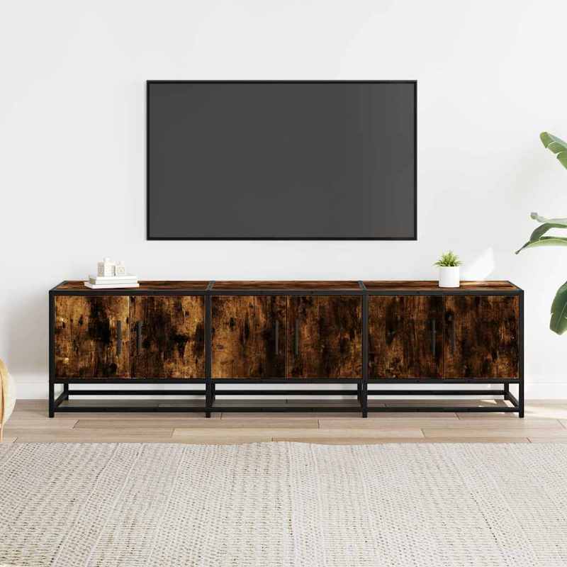 TV meubel – Tv kast – Tv meubel met opbergruimte – Media meubel – Entertainment meubel – Variant Brun – Ruime opslag – Duurzaam materiaal zonder hout