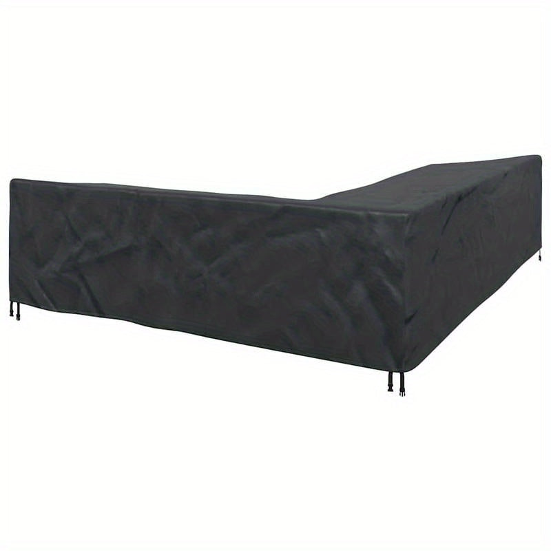 Tuinmeubelhoes – Loungedeksel – Buitenmeubelhoes – Patiohoes – Hoekbankhoes – Extra Groot 355x275x80 cm – Waterdicht 420D Oxford Polyester – UV-Bestendig Met Versterkte Naden – Zwart