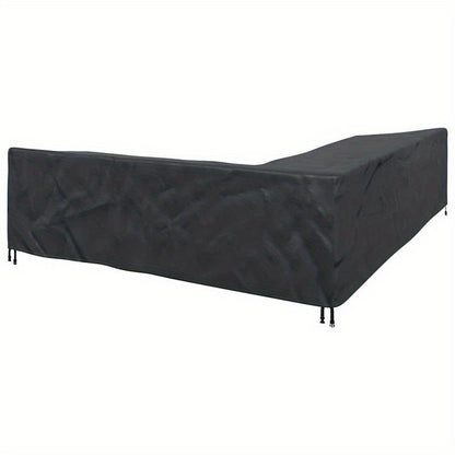 Tuinmeubelhoes – Loungedeksel – Buitenmeubelhoes – Patiohoes – Hoekbankhoes – Extra Groot 355x275x80 cm – Waterdicht 420D Oxford Polyester – UV-Bestendig Met Versterkte Naden – Zwart