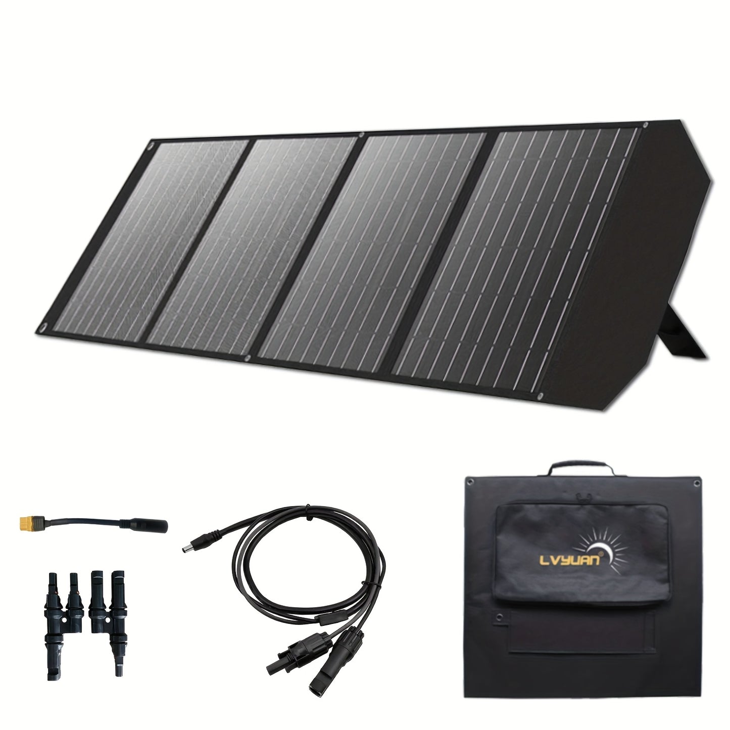 200W Draagbaar Zonnepaneel – Vouwbaar Solar Panel – Mobiel Zonnecel – Outdoor Solar Generator – Hoog Rendement 22,5% – Quad Fold Monokristallijn