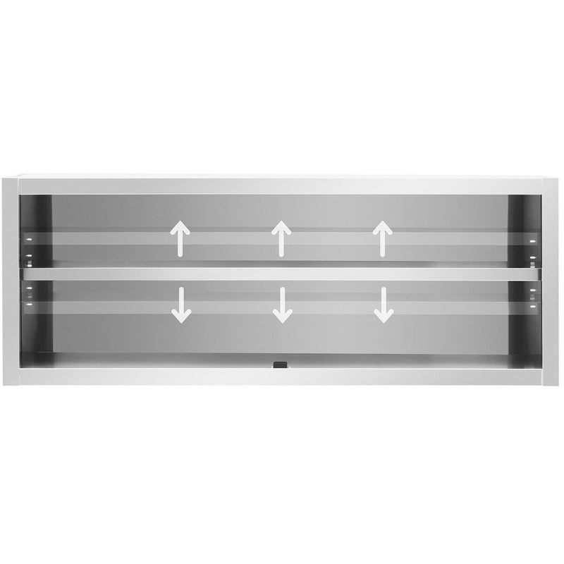 Keukenwandkast – Wandkast – Opbergkast – Keukenkast – Wandmontagekast – Roestvrij Staal – Schuifdeuren – 160x45x60 cm – 60 kg Draagkracht