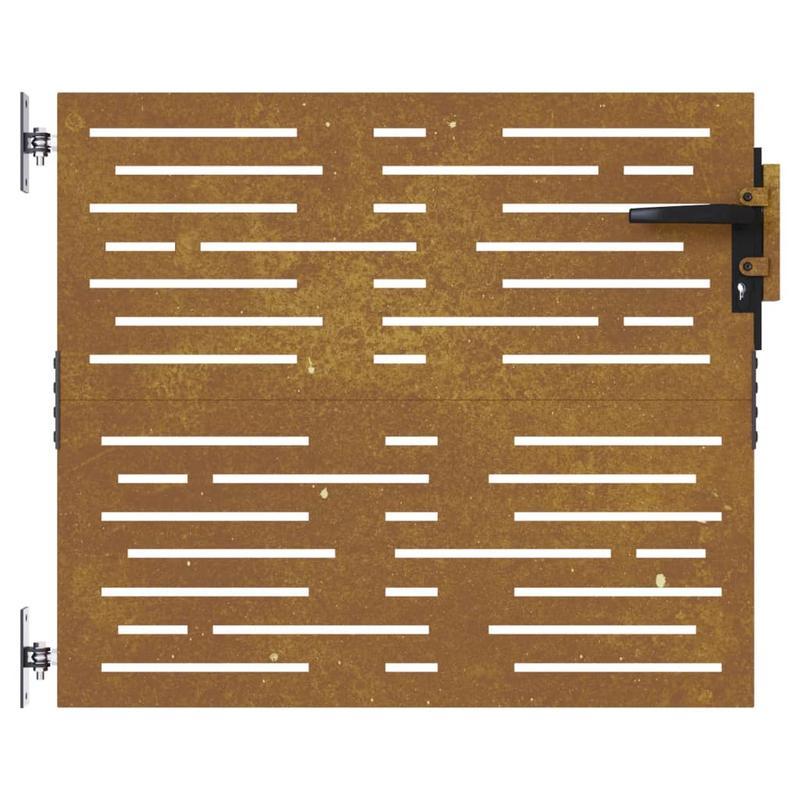 Tuindecoratie – Metalen Poort – Buitenpoort – Tuinhek – Terrasdeco – CORTEN Staal – Weerbestendig – Robuuste Constructie – 85x100 cm