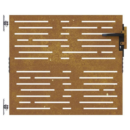 Tuindecoratie – Metalen Poort – Buitenpoort – Tuinhek – Terrasdeco – CORTEN Staal – Weerbestendig – Robuuste Constructie – 85x100 cm