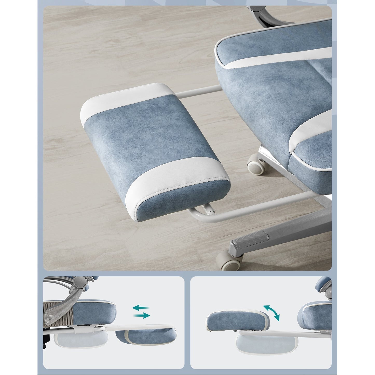Gamingstoel – Gamestoel – Bureaustoel – Game Chair – Ergonomische Stoel – Verstelbare Rugleuning – Telescopische Voetensteun – Max Belastbaarheid 150 kg – Zwart-Grijs