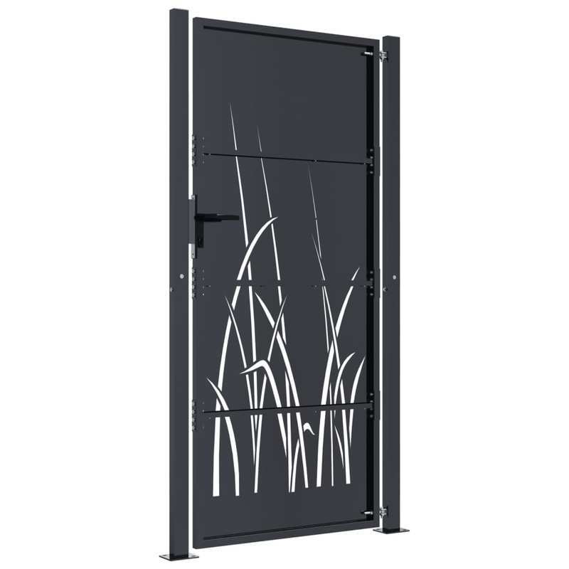 Tuinpoort – Toegangspoort – Sierpoort – Hek – Poortpaneel – Antraciet Staal – Grass Design – Weerbestendig – 105x205 cm