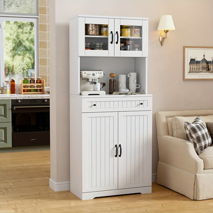 Keukenkastje – Keukenkast – Opbergkast – Kast – Keukenmeubel – Met 3 Lades – Open Planken – Hardhout & Metaal – 68,5 cm Hoog
