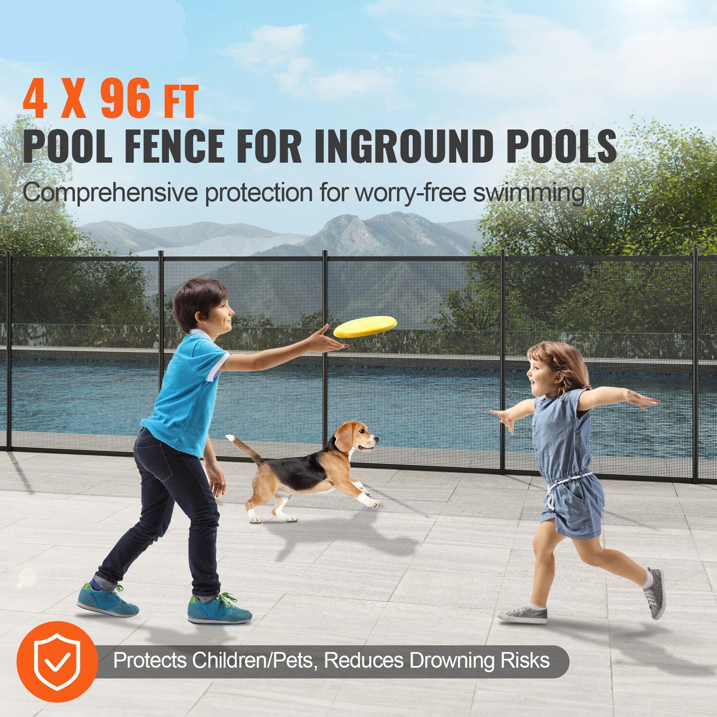 Zwembadhek – Zwembadafsluiting – Pool Fence – Veiligheidshek – Zwembadomheining – 4 x 29,26 Meter – Aluminium Frame Met Teslin PVC Mesh