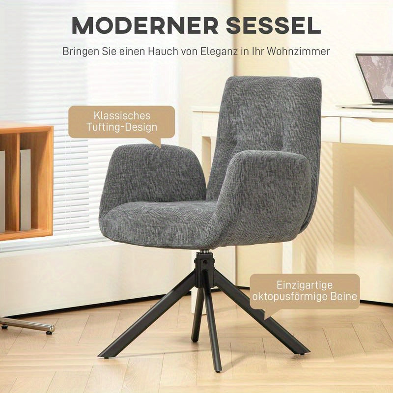 Draaifauteuil – Fauteuil – Relaxstoel – Leunstoel – Zithoekstoel – Ergonomisch Design – Zachte Foam Vulling