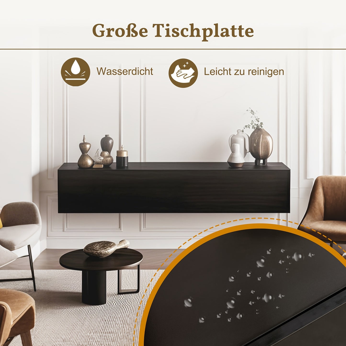 Tv Kast – TV Meubel – Lowboard – Wandmeubel – Hangend Meubel – Zwart – Metaal – 160x30,5x34 cm