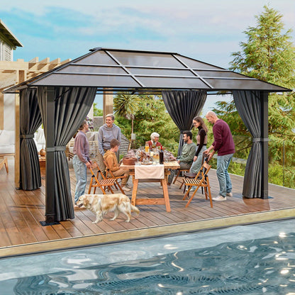 Gazebo – Tuinkamer – Tuinhuis – Partytent – Overkapping – 3x3 meter – Stevig Aluminium Frame – Warmtebestendige Metaal Kolommen