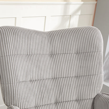 Vintage Schommelstoel – Schommelstoel Fauteuil Stoel Relaxstoel Loungechair – Lichtgrijs – Beukenhout & Staal – Extra Dikke Vulling