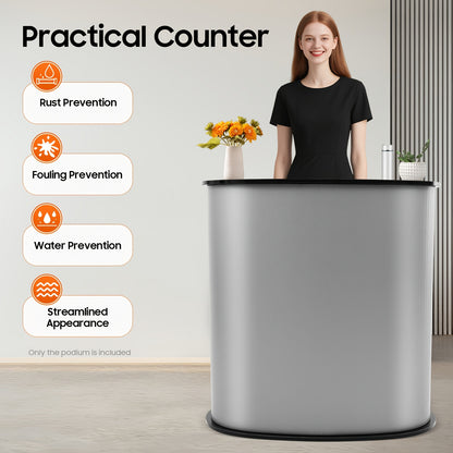 Vouwbalie – Receptiebalie – Balie – Toonbank – Front Desk – Lichtgewicht en Opvouwbaar – Stevig Kunststof en Hout – 90x40x90 cm – Waterbestendig