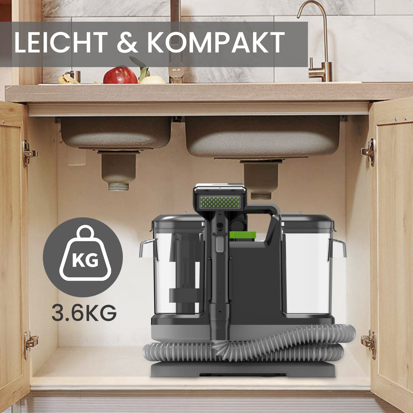 Spot Cleaner – Vlekverwijderaar – Tapijtreiniger – Dierenhaar Verwijderaar – Stofzuiger – Compact & Draagbaar – Met Speciaal Opzetstuk voor Huisdierenharen