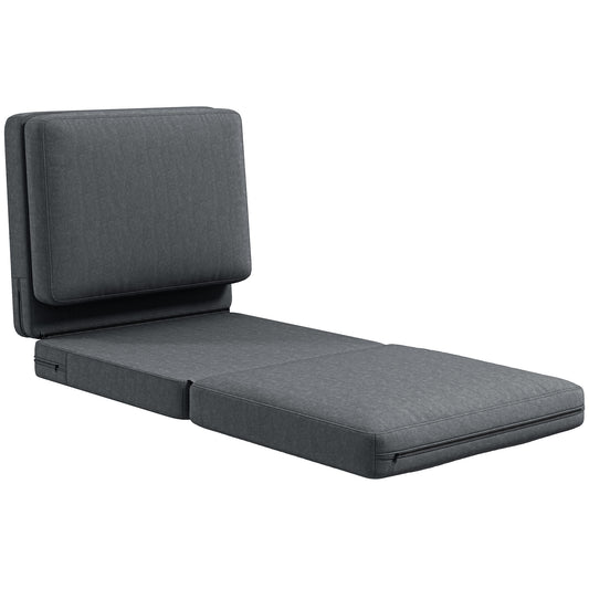 Inklapbare Vloerstoel – Vloerzetel – Zitkussen Stoel – Lounge Stoel – Zitzak – Donkergrijs – Extra Zacht Kussen – Ruime Afmetingen 75x268 cm