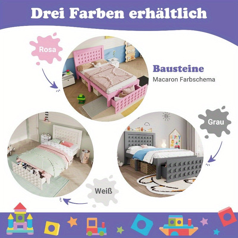 Bedframe Roze – Bedombouw – Bedkast – Opbergbed – Slaapkamerbed – Met Laden – Stevige Constructie – Ruimtebesparend Design