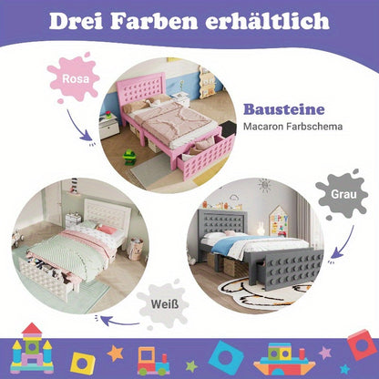 Bedframe Roze – Bedombouw – Bedkast – Opbergbed – Slaapkamerbed – Met Laden – Stevige Constructie – Ruimtebesparend Design