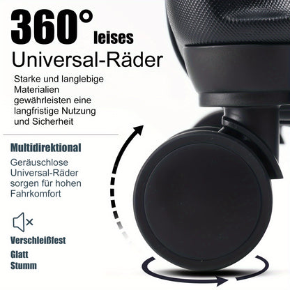 Kofferset – Reiskoffer – Bagage – Harde Koffer – Handbagage – ABS Hard Shell – TSA Cijferslot – 4 Zwenkwielen – Inclusief Cosmeticatasje – Zwart