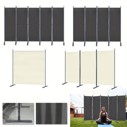 Roomdivider – Kamerscheider – Paravent – Ruimteverdeler – Privacy Scherm – Vouwbaar 5-Panels 280x180 cm – Stalen Frame & Polyester Doek – Antraciet