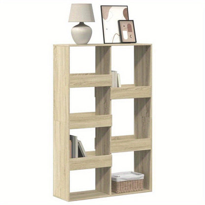 [Home Organization] Sonoma Oak Finish 5-Tier Bookshelf - Sturdy, Durable, and Moisture-Proof Wooden Storage with Smooth Surface for Living Rooms, Offices, Bedrooms, and Study Areas, Standing Shelf