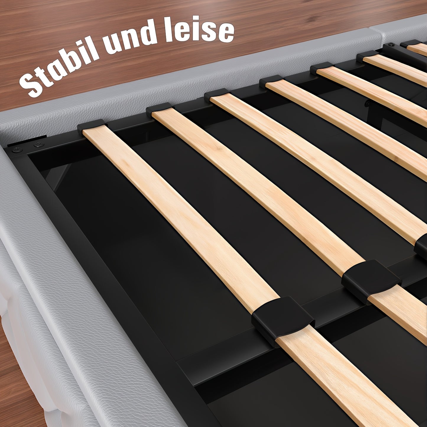 Gestoffeerd Tweepersoonsbed – Opbergbed – Bedframe Met Opbergruimte – Slaapbed – Hydraulisch Bed – Grijs – 140x200 cm – Handig Hydraulisch Liftmechanisme