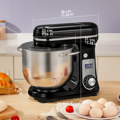 Keukenmixer – Keukenmachine – Keukenrobot – Standmixer – Mixer – 6L Mengkom – 1200W Stil DC Motor – LCD Display Met Timer