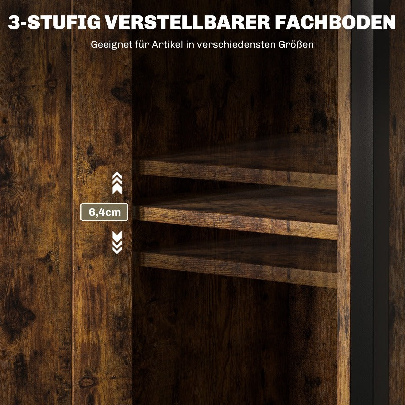 Industriële Salontafel – Koffietafel – Bijzettafel – Eettafel – Sidetable – Verstelbaar Plankje – Robuust Niet-Houten Materiaal – Compact Oppervlak 34x30x80 cm