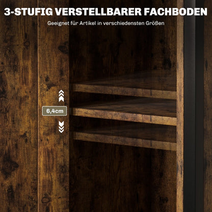 Industriële Salontafel – Koffietafel – Bijzettafel – Eettafel – Sidetable – Verstelbaar Plankje – Robuust Niet-Houten Materiaal – Compact Oppervlak 34x30x80 cm