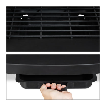 Zwarte Terrasverwarmer – Buitenhaard – Tuinhaard – Patio Heater – Vuurkorf – Hittebestendig Staal – Inclusief BBQ Rooster